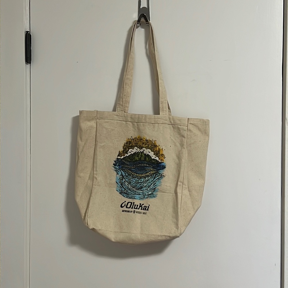 OluKai Canvas Tote Bag in Cream